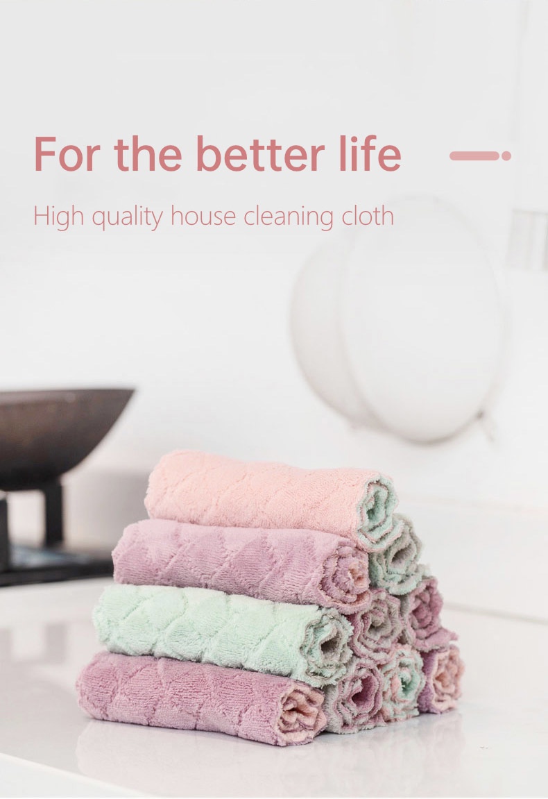 12pcs Polyester Kitchen dishwashing towel-11